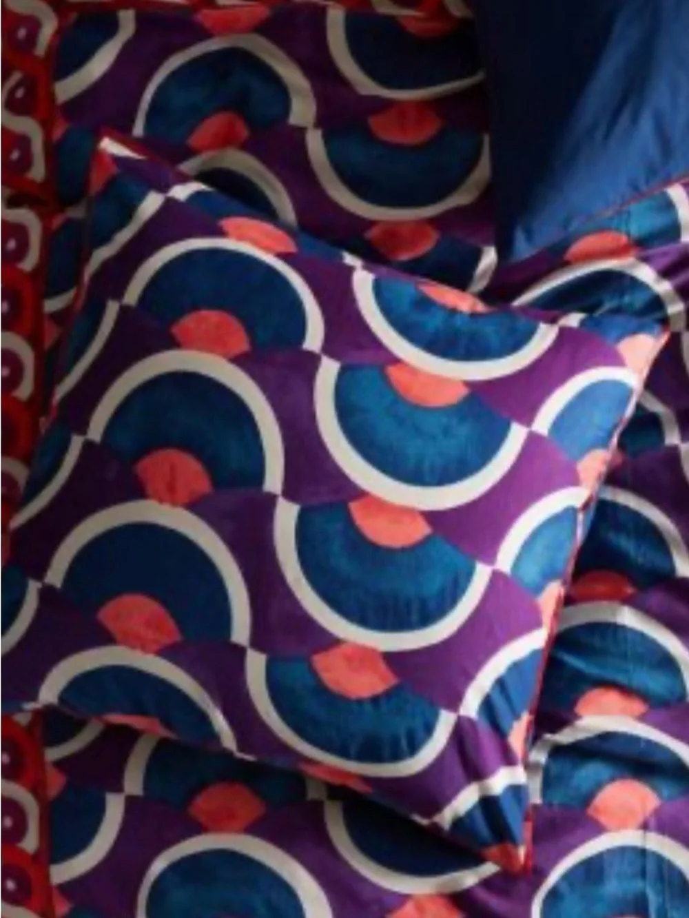 Anthropologie Papunya King Size Complete Set Bold Purple & Blue Geometric